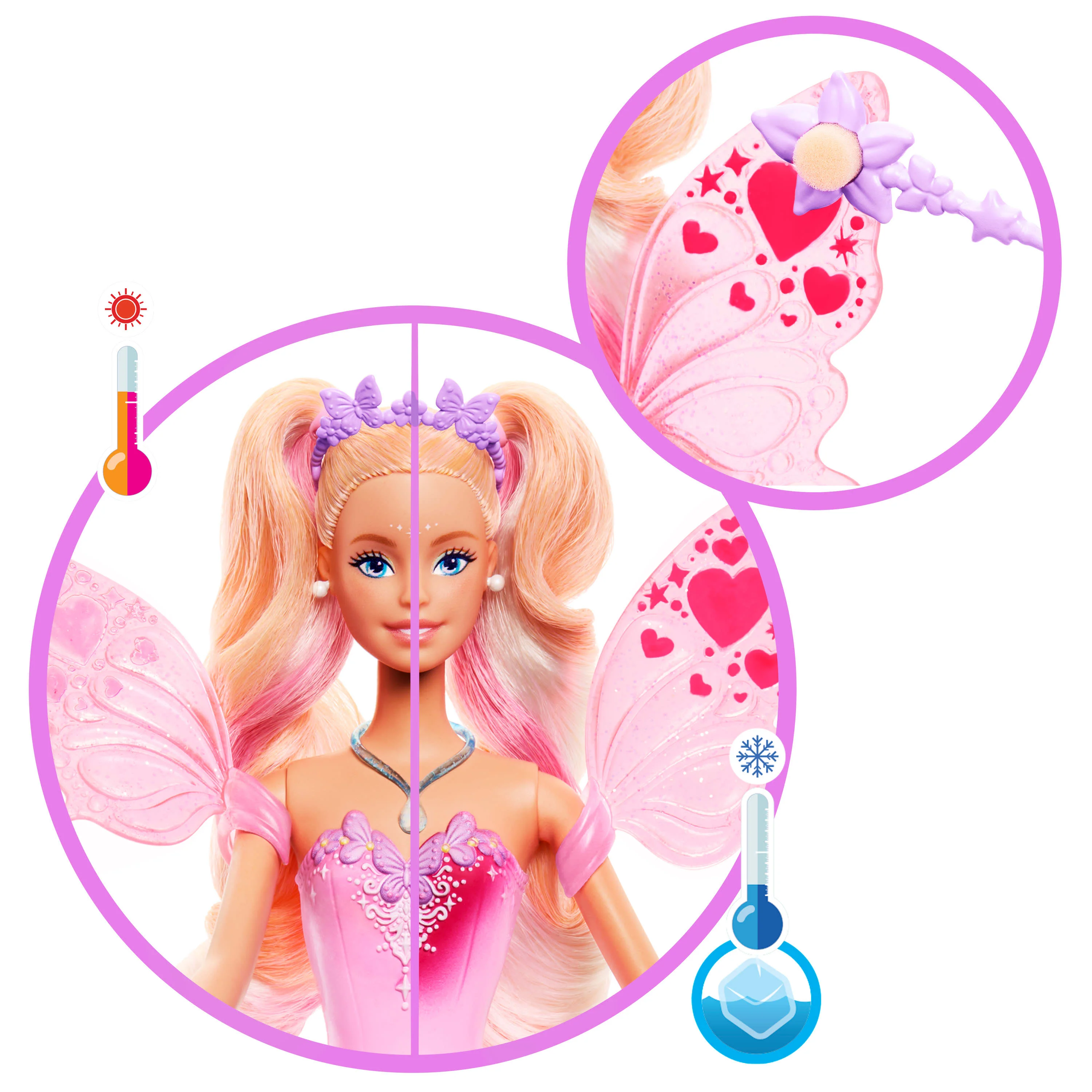 Barbie Fantasy Fairy Doll with Colour-Change Wings and Outfit - Image 5