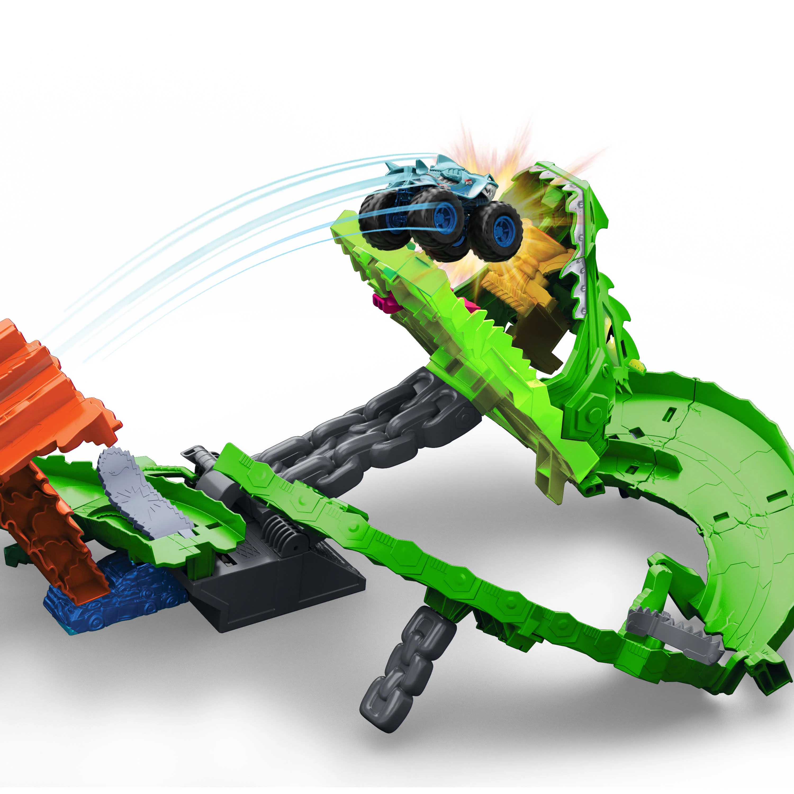 Bundle: Hot Wheels Dragon Demolition Trackset + 5 Neon Speeders - Image 4