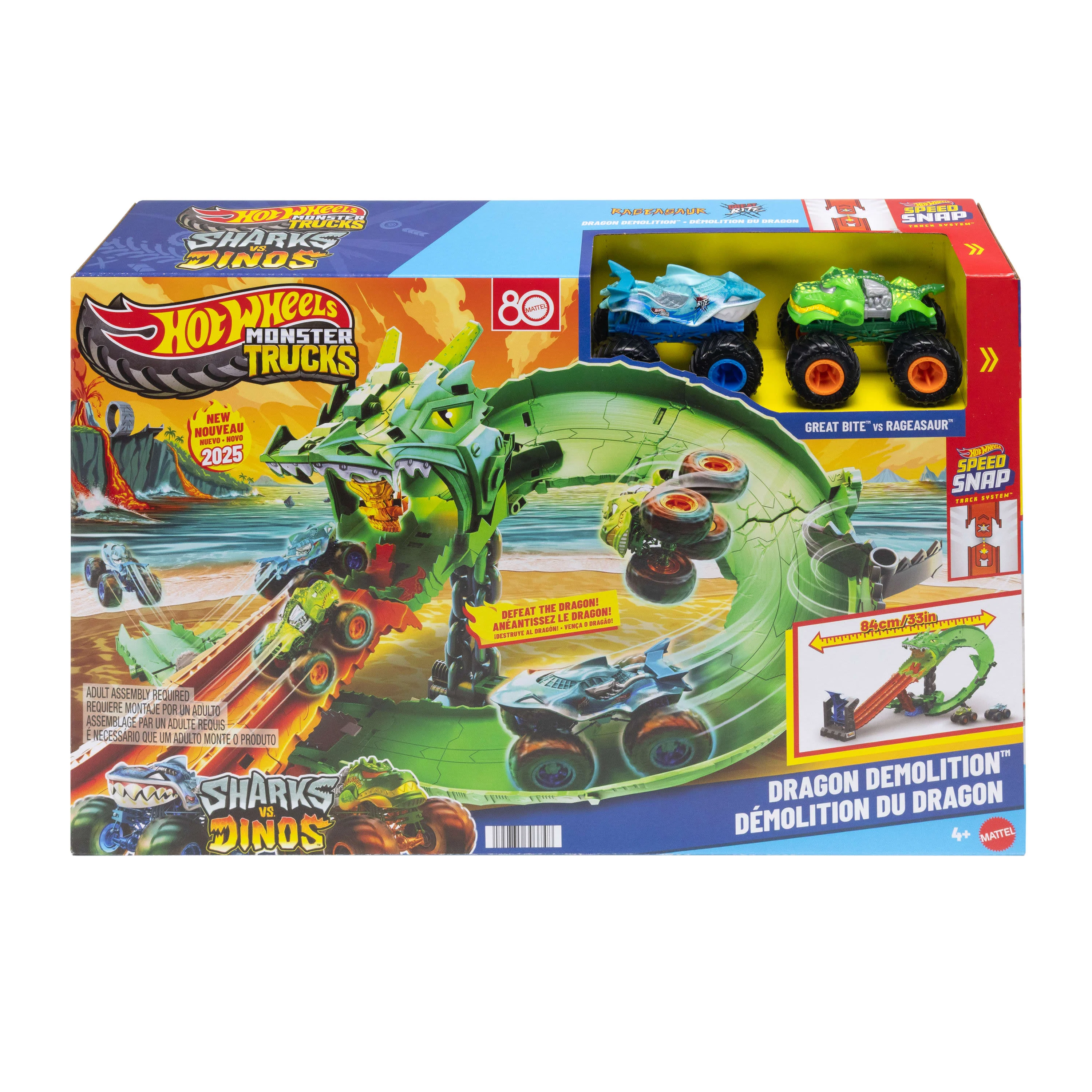 Bundle: Hot Wheels Dragon Demolition Trackset + 5 Neon Speeders - Image 6