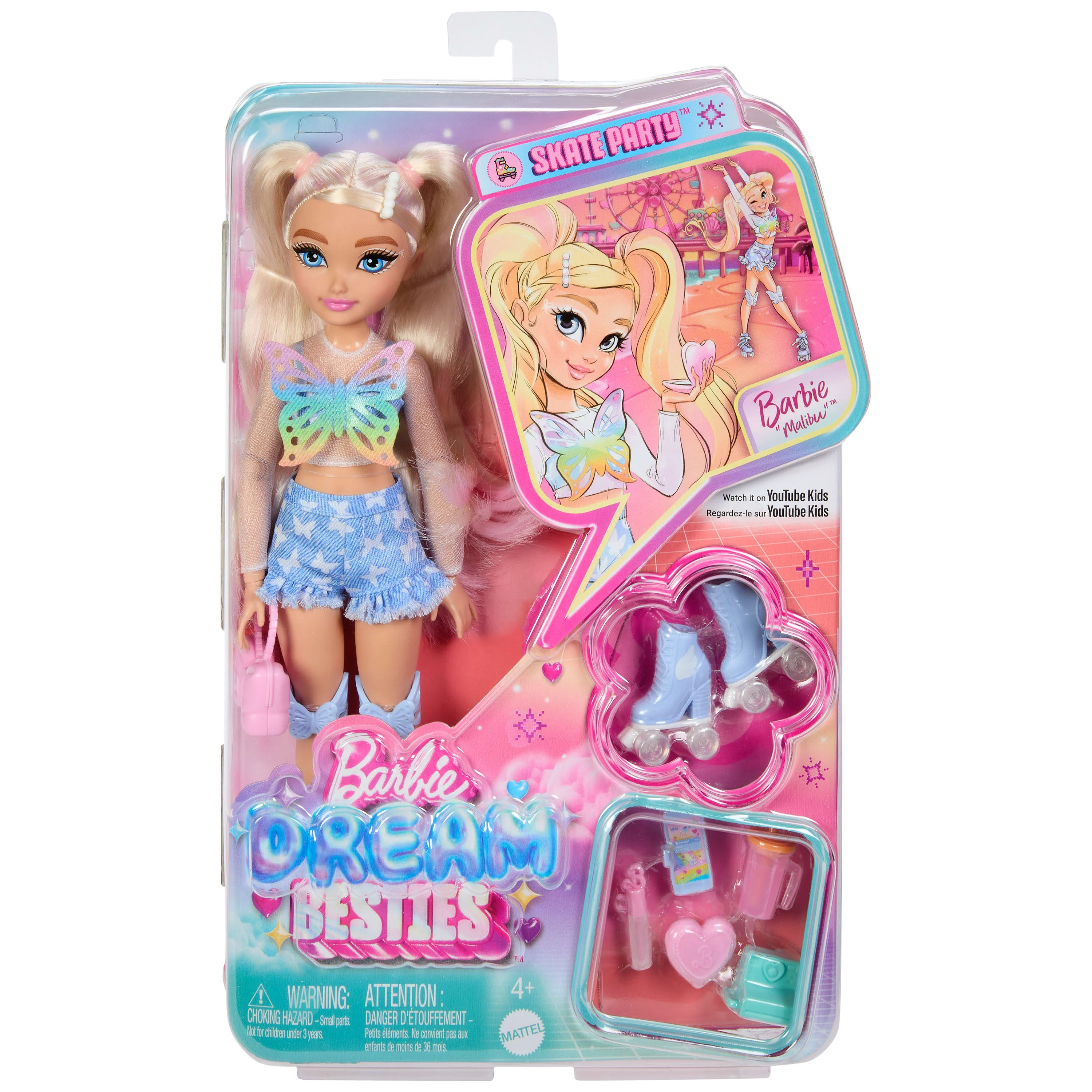 Dream Besties Barbie Malibu Roller Skating Fashion Doll - Image 5