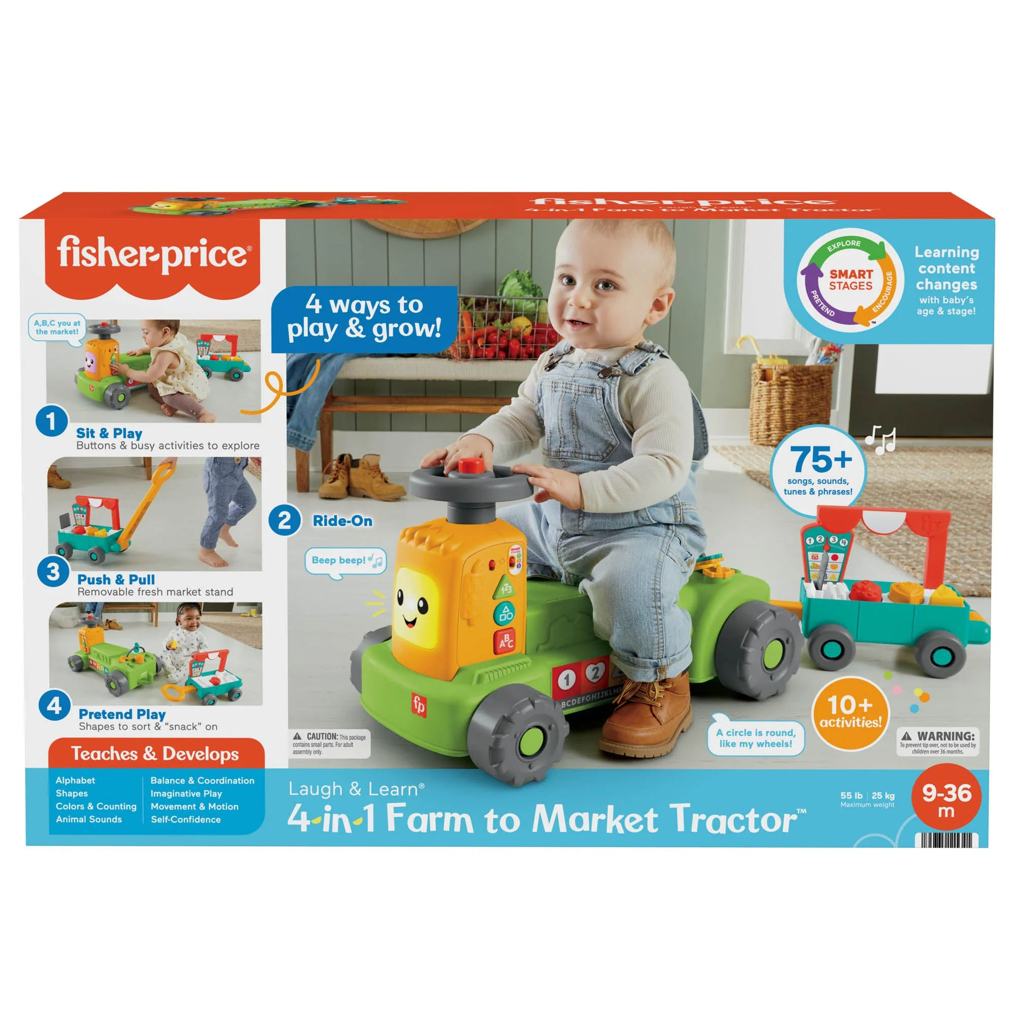 Fisher-Price Laugh & Learn 4-in-1 Farm to Market Tractor - Image 9